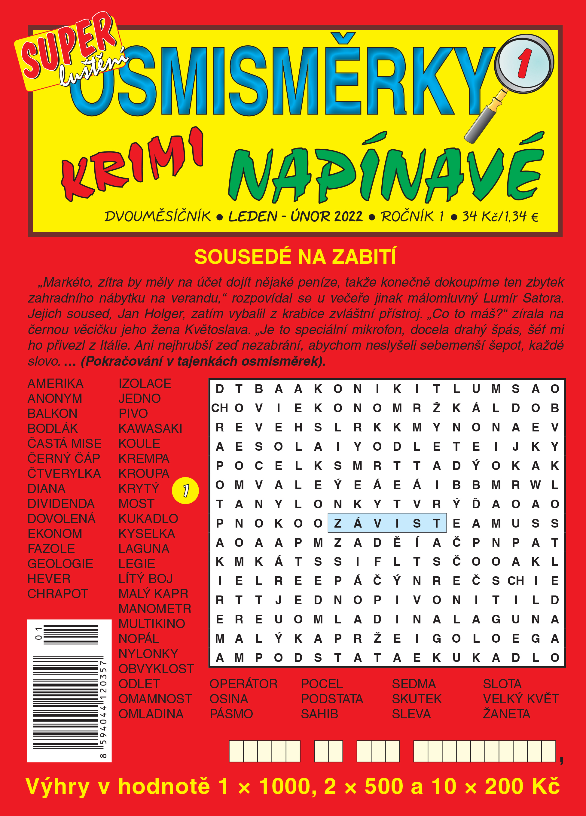Osmisměrky krimi napínavé 1-6 TC / 2022