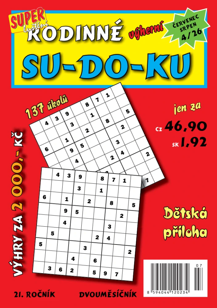 Rodinné výherní Sudoku č. 4 - 6 TP / 2027